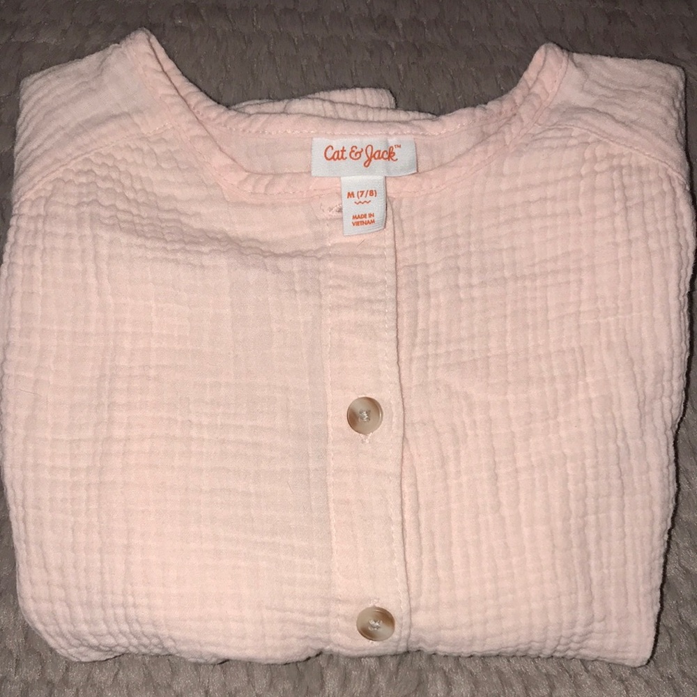 Cat & Jack Pink Button-Up Long Sleeve Shirt